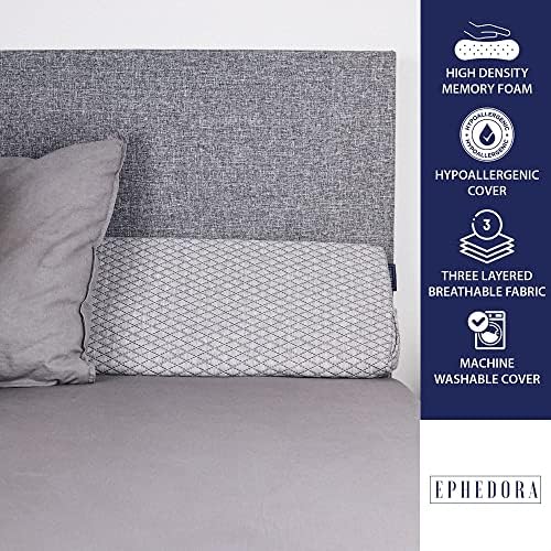כרית טריז מיטת Ephedora XL למילוי פער ראש ראש | קינג סייז | כריות חיזוק משולש | טריז כרית נודלס |